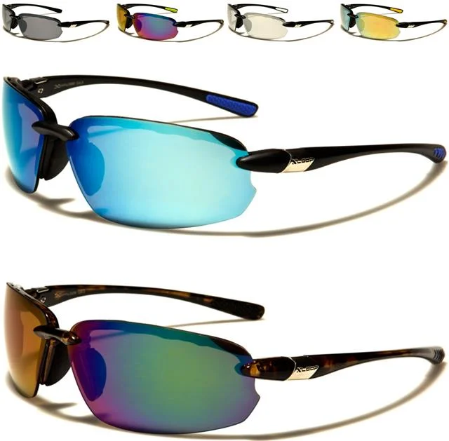 ladies sunglasses crisp tint -Xloop Sports Rimless Wrap Around Sunglasses